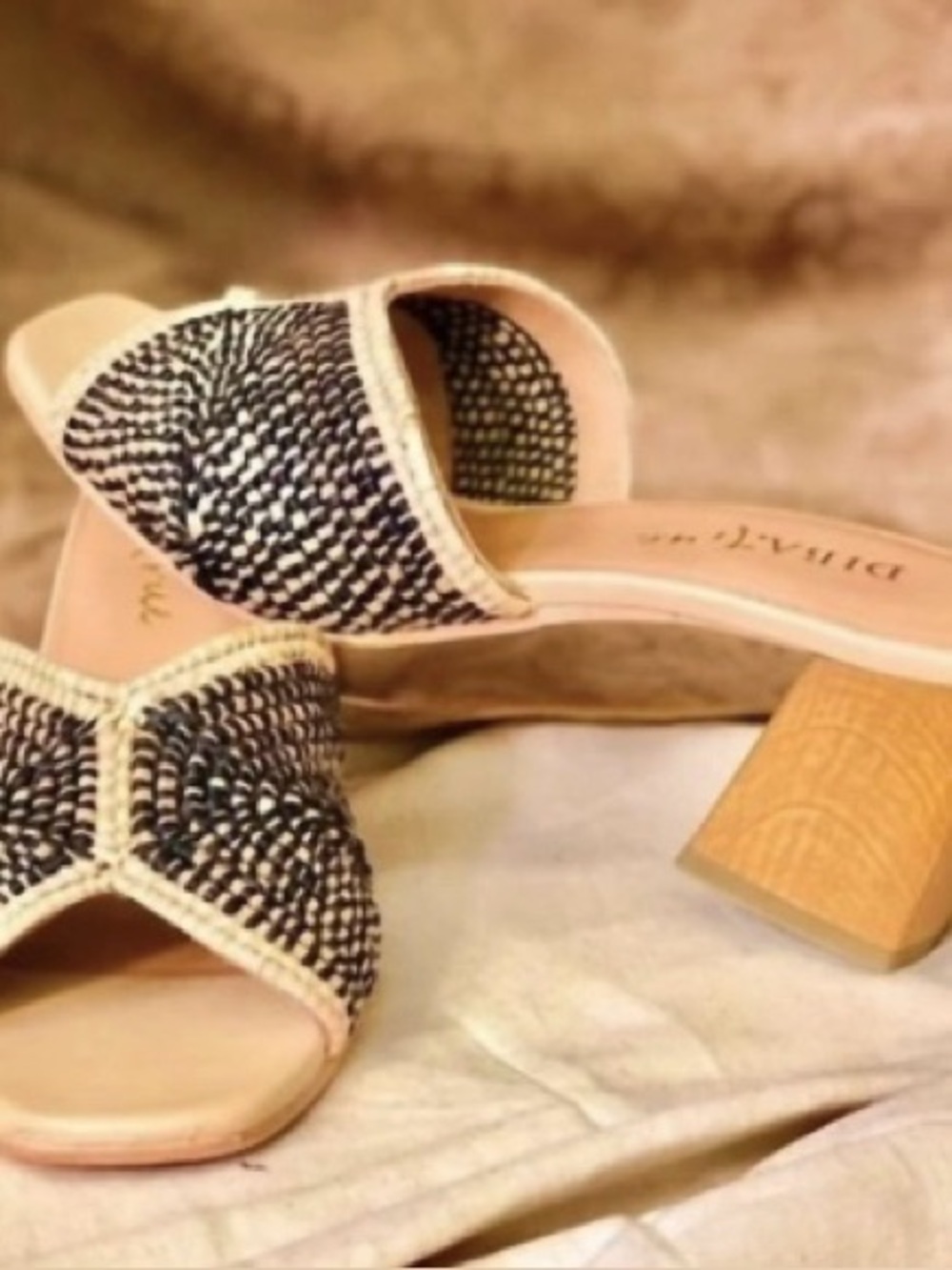 Diba True Trop Hop Raffia Woven Mules Size 6 NWOT MSRP $118